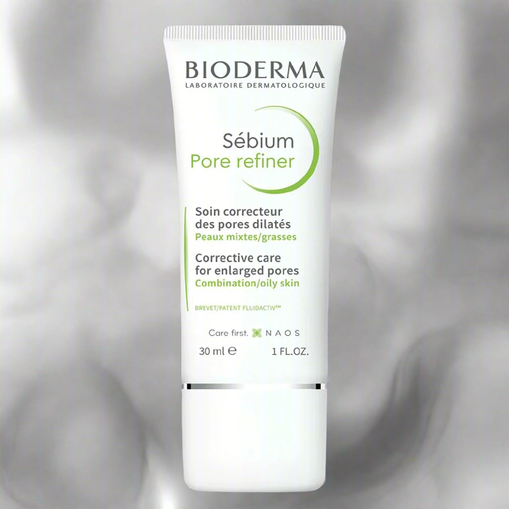 Bioderma Sébium Pore Refiner cream tube on a white background
