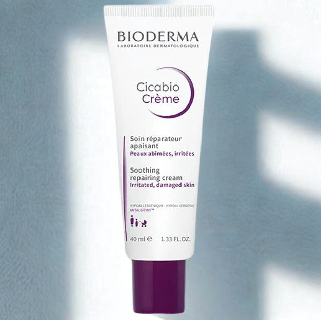 Bioderma Cicabio Creme tube on a light gray background