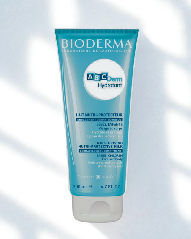 Bioderma ABCDerm Hydratant moisturizing milk tube on a light background