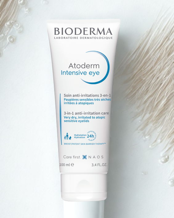 Bioderma Atoderm Intensive Eye cream tube on a white background