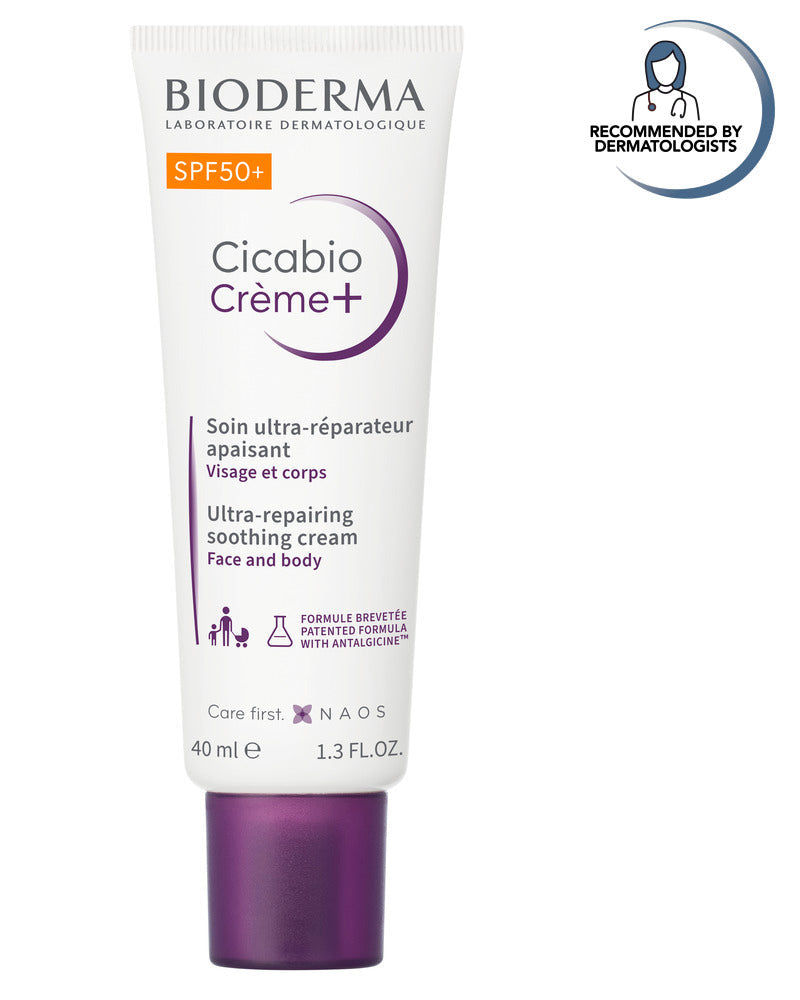 Bioderma Cicabio Creme+ cream tube on a white background