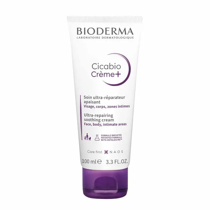 Bioderma Cicabio Creme+ cream tube on a white background