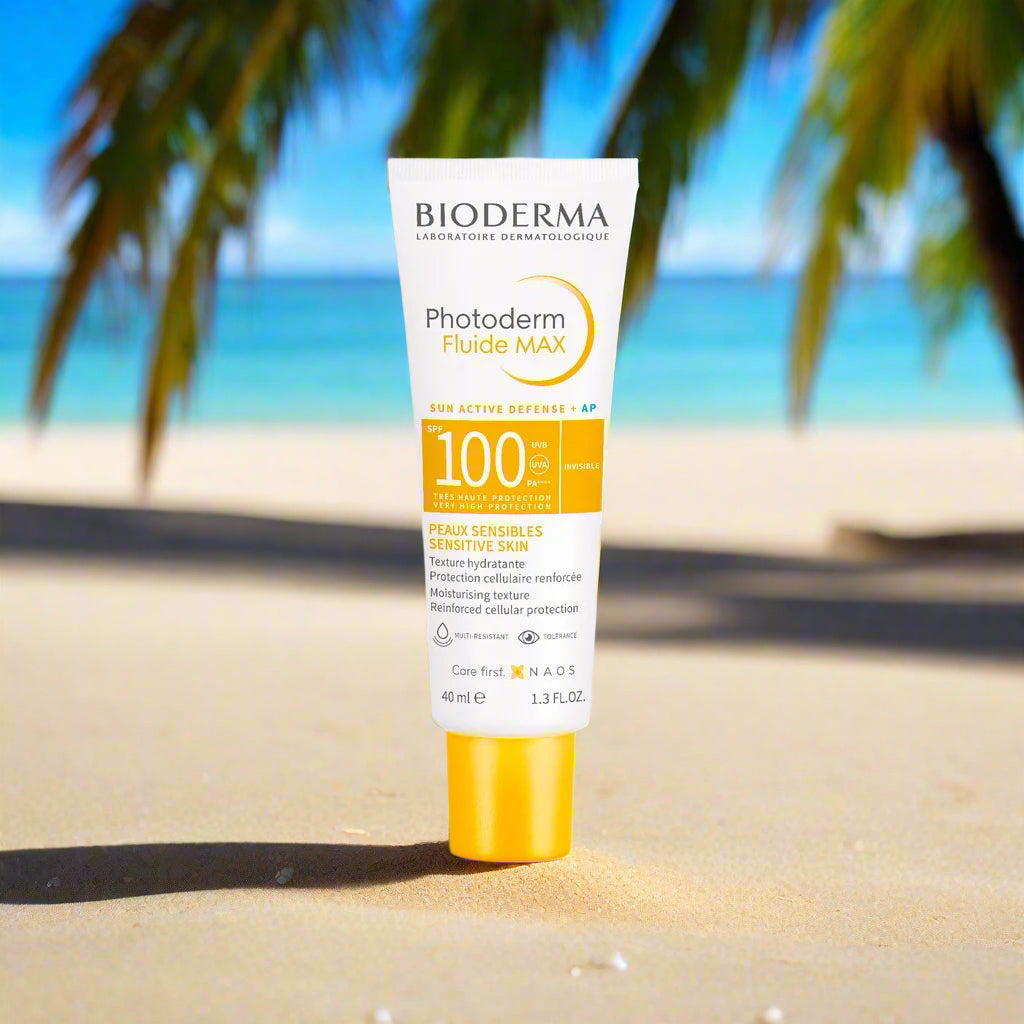 Bioderma Photoderm Fluide MAX sunscreen bottle on a white background