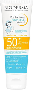 Bioderma Photoderm Pediatrics Mineral sunscreen tube with SPF 50+ on a white background