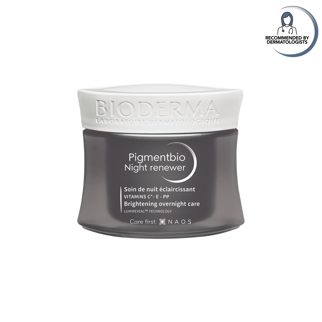 Bioderma Pigmentbio Night Renewer jar on a white background