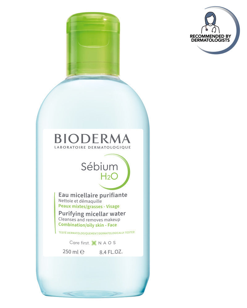 Bioderma Sébium H2O bottle on a white background