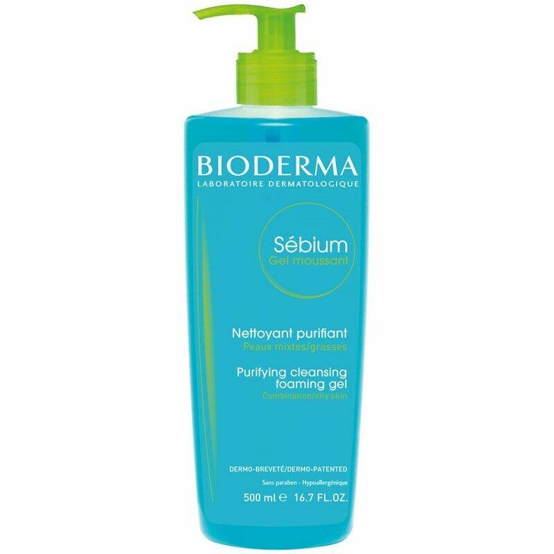 Bioderma Sébium Purifying Cleansing Foaming Gel bottle on a white background