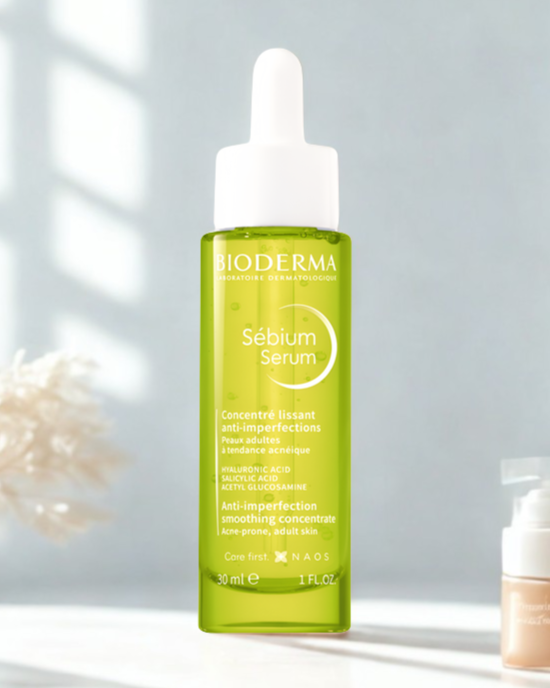 Bioderma Sébium Serum bottle on a light background
