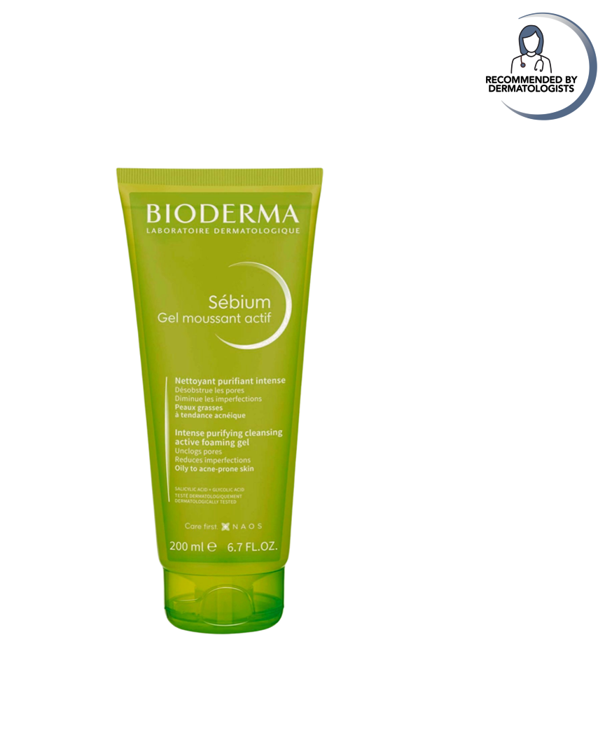 Bioderma Sebium cleansing gel on a white background
