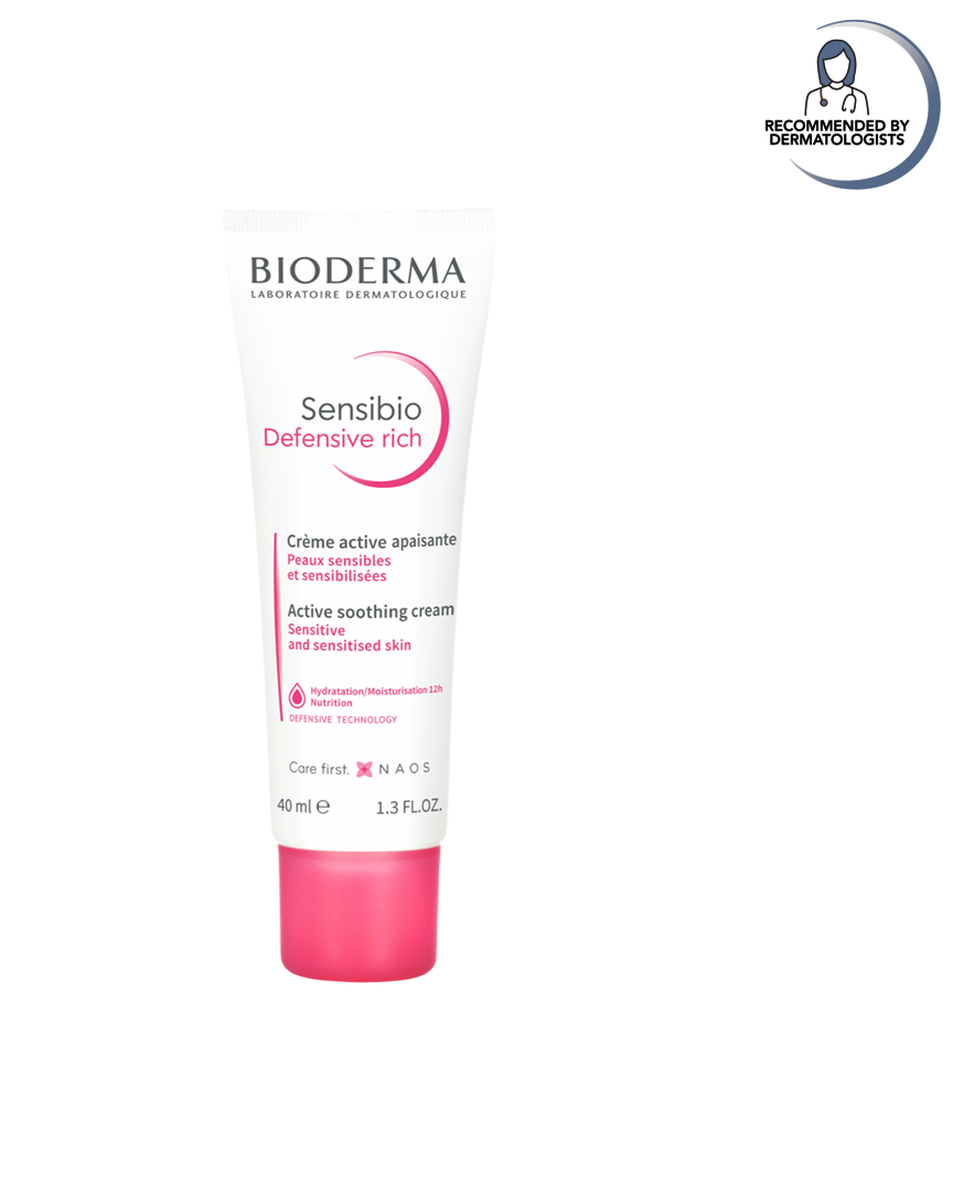 Bioderma Sensibio Defensive Rich cream bottle on a white background