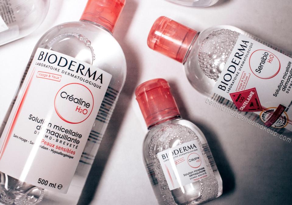 Bioderma skincare bottles on a light background
