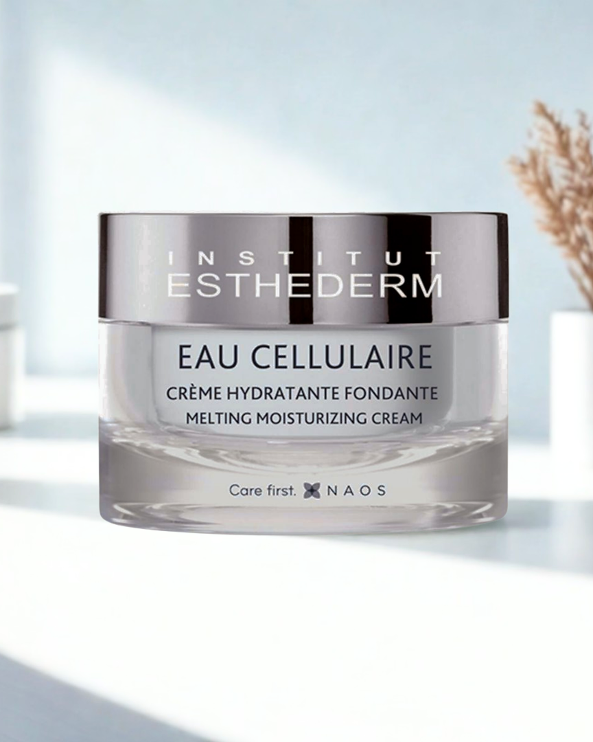 Institut Esthederm Eau Cellulaire cream jar on a light background
