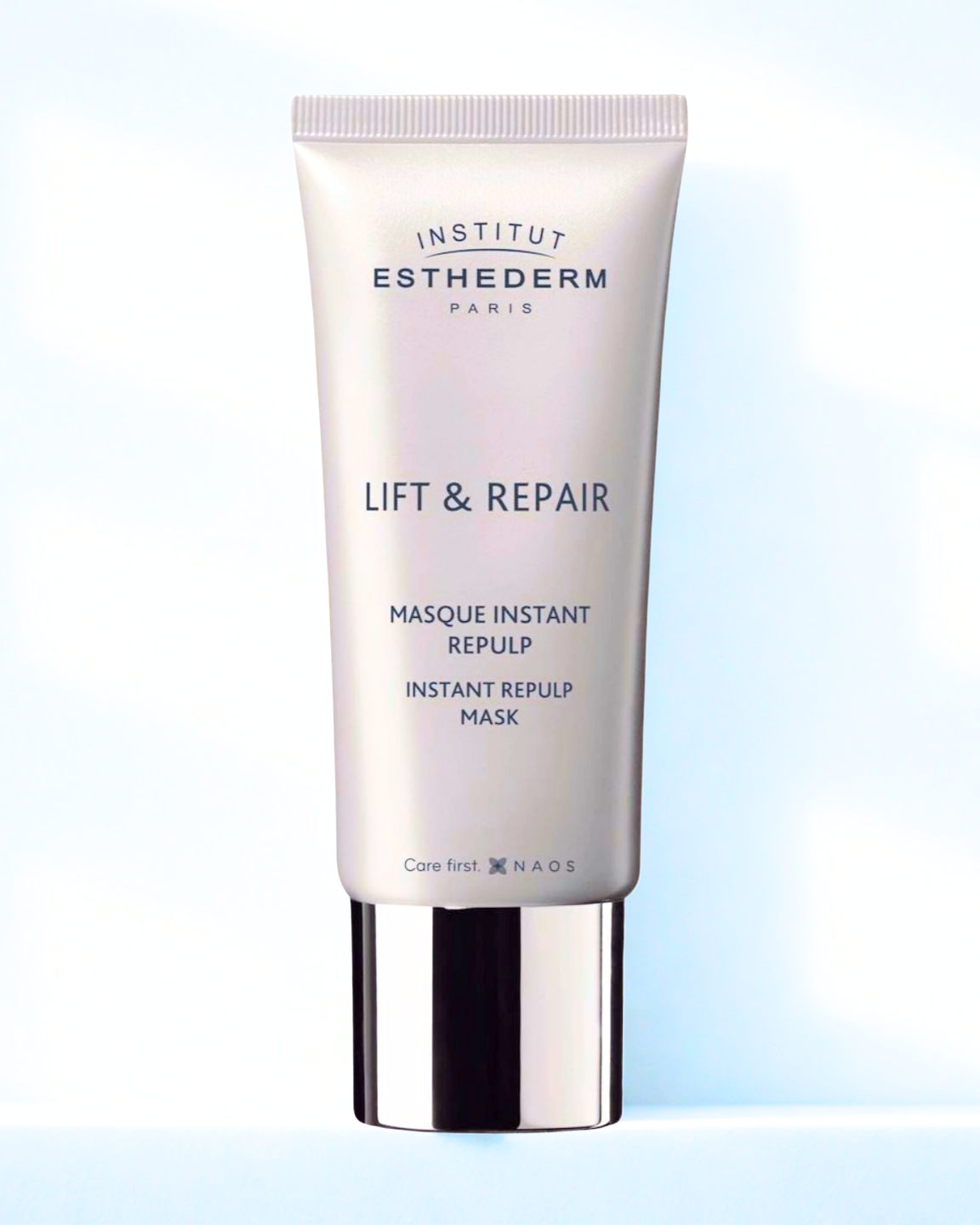 Institut Esthederm Lift & Repair mask on a light blue background