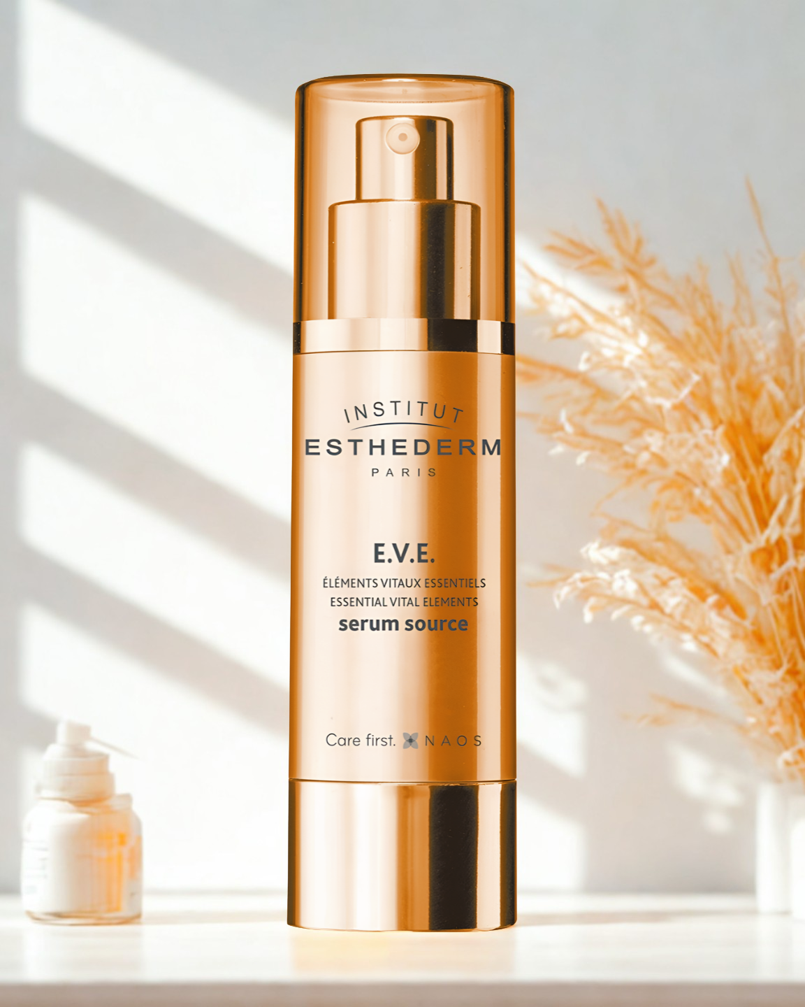 Institut Esthederm skincare serum bottle on a light background